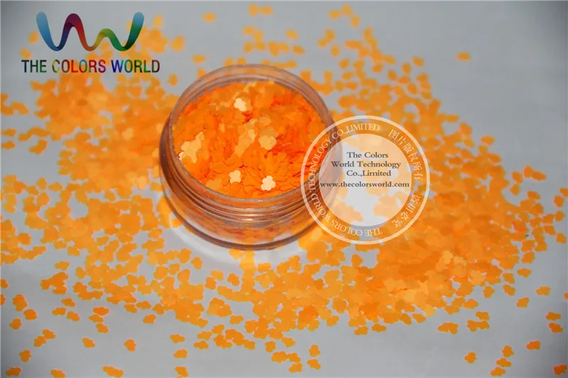 Solvent resistant Sparkles- Neon Orange Color Cloud-shaped Glitter Confetti for Nail Polish and DIY decoration 1Pack =50g