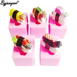 3D Sushi Cats Epoxy UV Resin Silicone Mold DIY craft Soap Mould Ice Biscuit Chocolate Fondant Plaster Ice Clay Mould C384