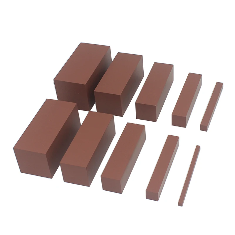 Hot Sale Montessori Materials Wooden Mathematics Toys Brown Stairs Small Size Width 0.7-7CM Early Maths Toy Children's Day Gift