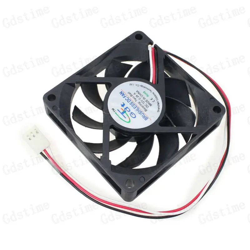 

10Pcs Gdstime 3Pin 70mm 70x70x15mm Dual Ball Bearing 12V DC Computer CPU Case Cooling Fan 7cm Cooler 7015