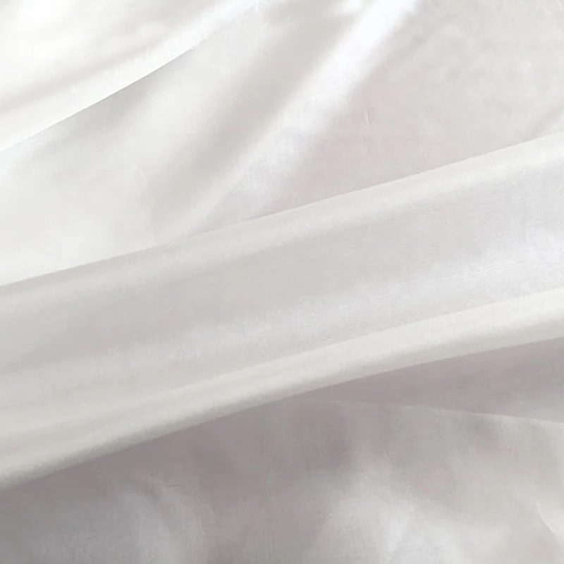 Super Thin Natural White Silk Chiffon Sheer Fabrics Wedding Silk Ponge