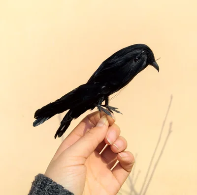 mini cute black sparrow model toy foam&furs simulaiton bird gift about 12cm 1052