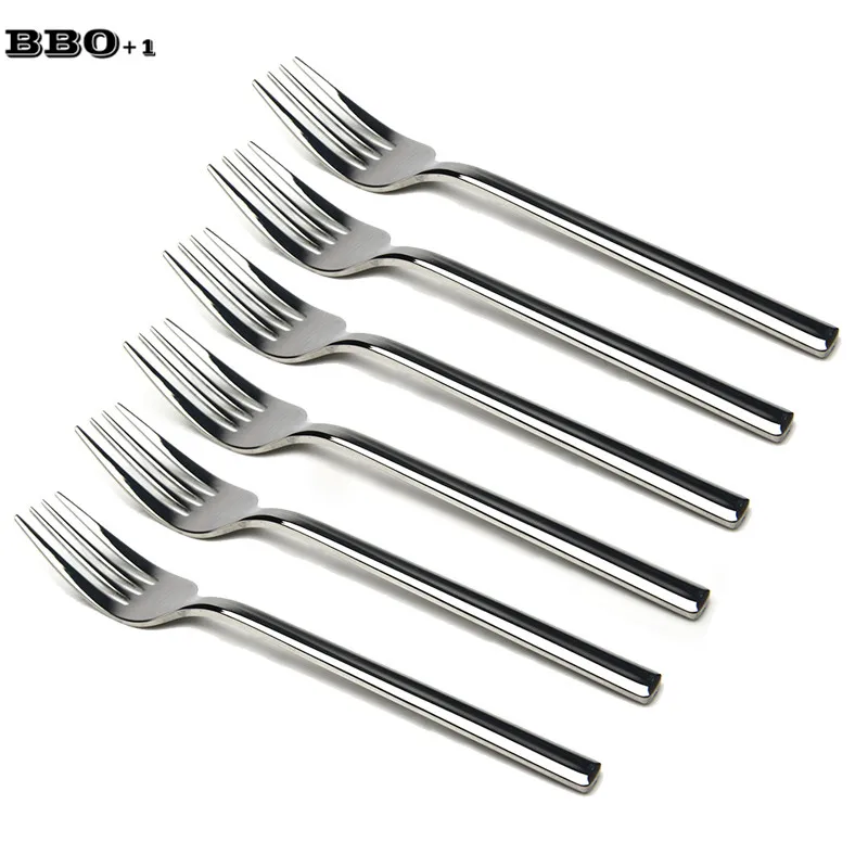 8.25in Stainless Steel Dinner Fork Long Handle Silver Table Forks Western Steak Forks Serve Korean Tableware set 2/6/10pcs