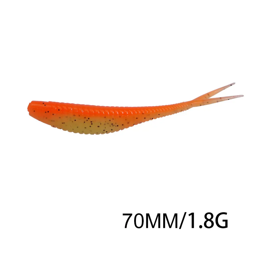 Hexakill 10Pcs/Lot 7cm 1.8g Silicone Worm Shad Soft Lures Artificial Fishing Baits Carp Fishing Tackle