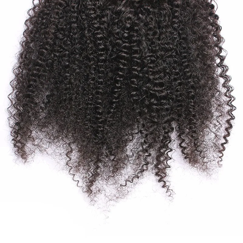 Prosa remy-cabelo encaracolado com renda, fechamento frontal, cor natural, 13x4 peças, pré-selecionado com cabelo de bebê, cabelo brasileiro, afro encaracolado