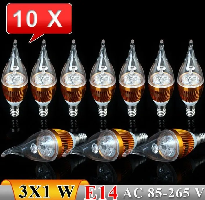 

High quality 3w led candle light 90-260V 270lm Aluminum materail 3 years warranty E14 led flicker flame candle bulb