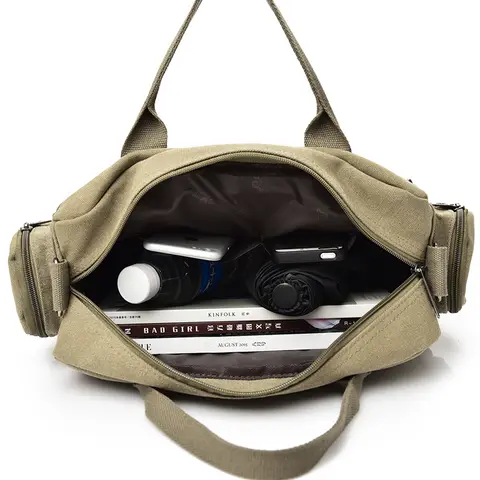 Märkesväskor Herr Axelväskor Canvas Axelväskor Pojke Messengerväskor Herr Handväskor För Resor Casual Stor Skolväska Grå 10 best sales axelväska i canvas för män - №5