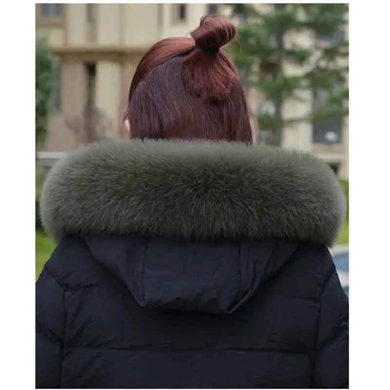 

Jkp* winter real fox fur collar natural fur collar 70x (10-16) cm long real fur scarf multi-color optional