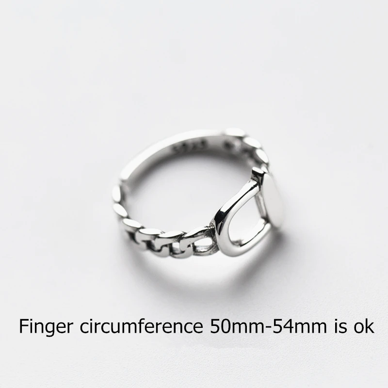 Hip Hop Ring Gifts for Women 925 Sterling Silver Color 2019 New Design Lock Chain Shape Rings Contracted Men's Jewelry