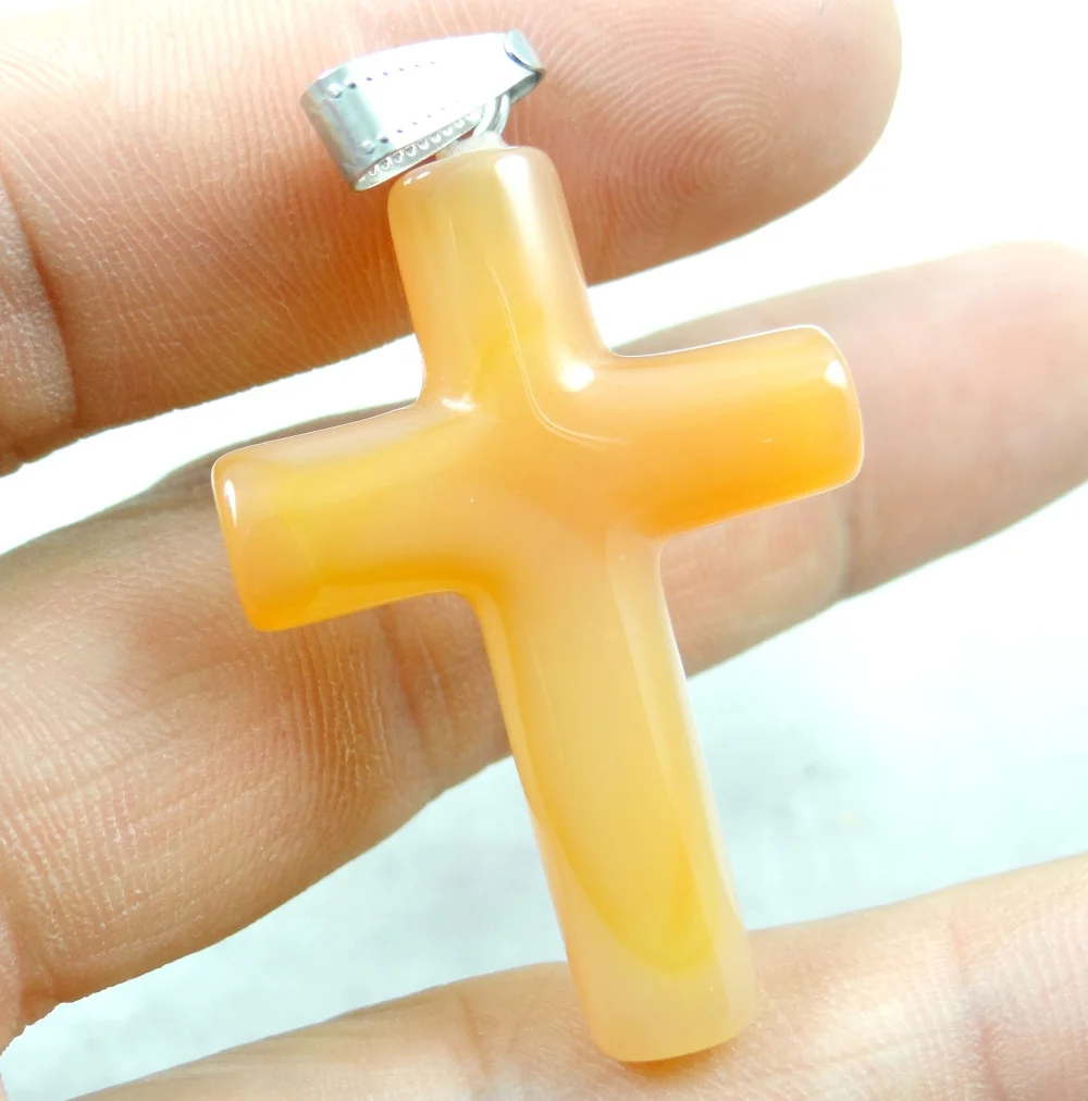 41*29MM Natural Stone Pendants Charms hand-carved cross Onyx Opal Howlite For Fine Jewelry Necklace Making A52