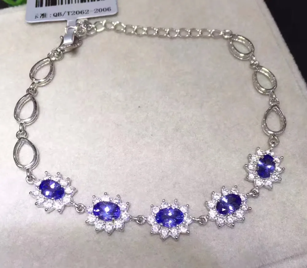 

Natural tanzanite bracelet, classic style, 925 silver, simple to wear, beautiful effect