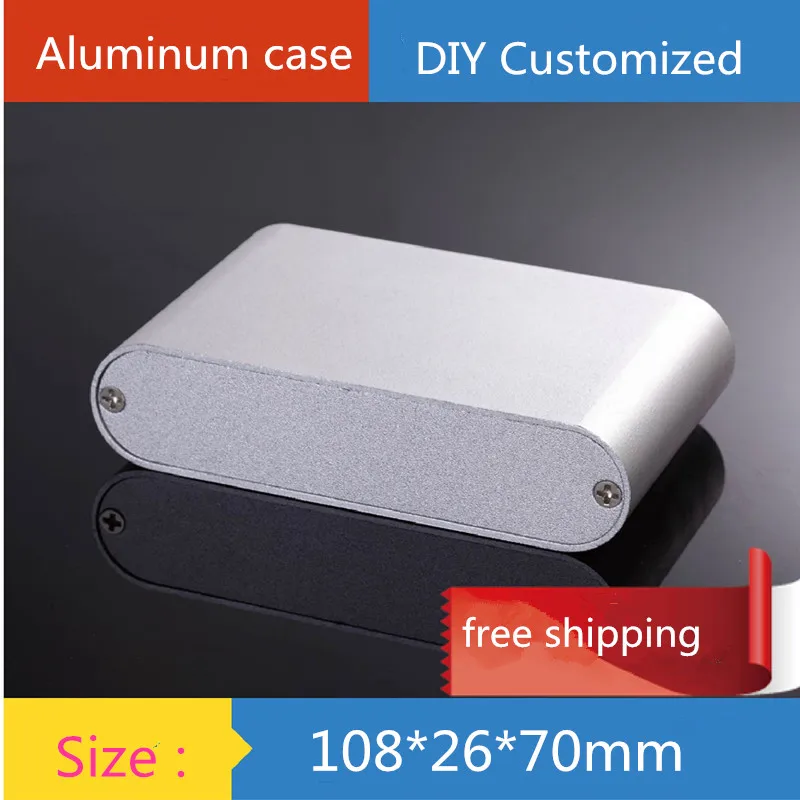 DIY AMP case 108*26*70mm aluminum amplifier chassis DAC Chassis Instrument housing Power Shell / AMP Enclosure / case / DIY box