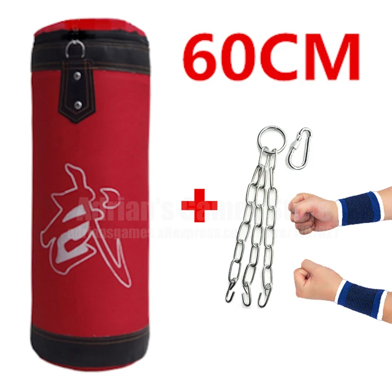 60cm Sandbag Empty Punching Sack Kids Boxing Bag Earthbags Training Muai Thai Bagwork Pearball