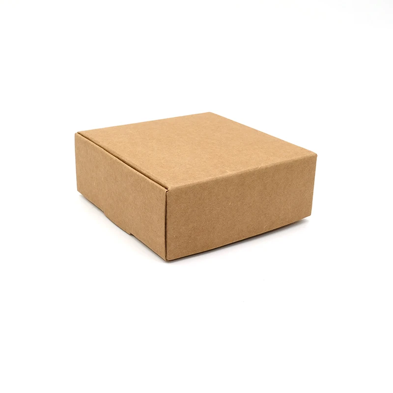 Kraft Paper Gift Box Handmade Soap Wedding Candy Craft Cookies Packaging Brown Cardboard Boxes 7x7x3cm 