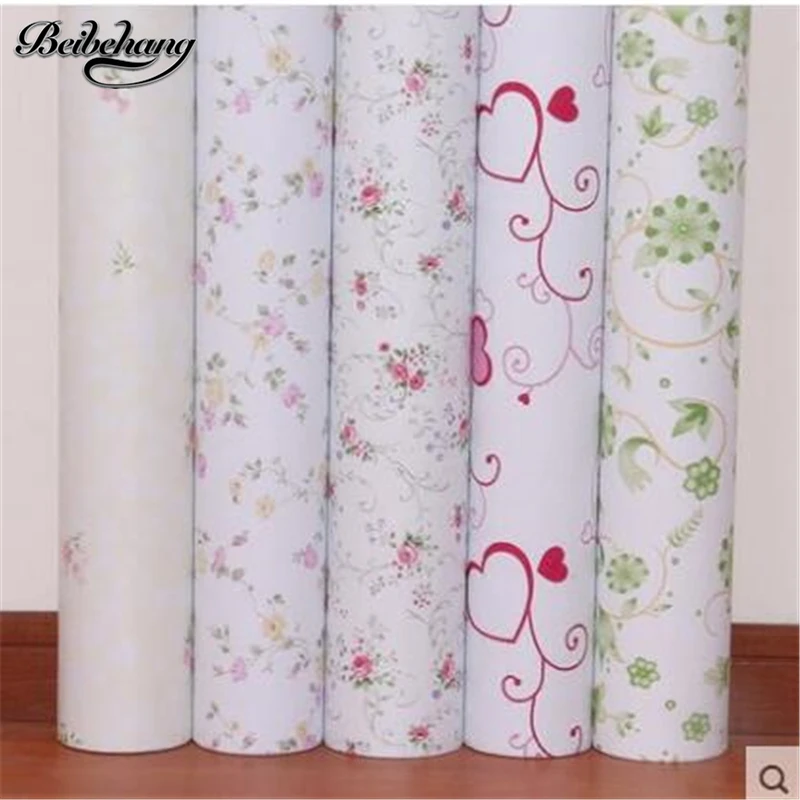 beibehang Self-adhesive pastoral waterproof thickening warm bedroom furniture renovation stickers European living room wallpaper