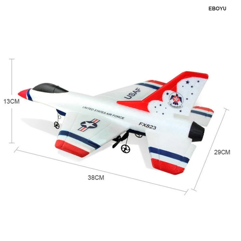 EBOYU FX823 RC Plane 2.4G 2CH RC Airplane Glider 290mm Wingspan EPP Micro Indoor RC Airplane Aircraft RTF Gift Toys for Kids