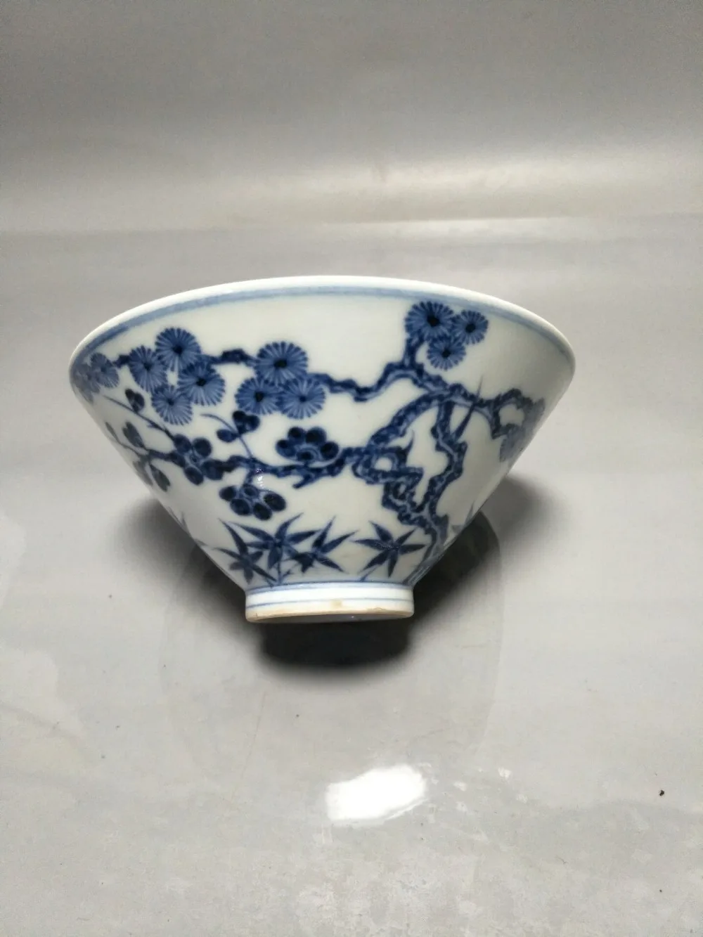 

RARE MingDynasty porcelain bowl,Blue and white,Bucket shape,Hand-painted crafts,Collection&Adornment,Free shipping