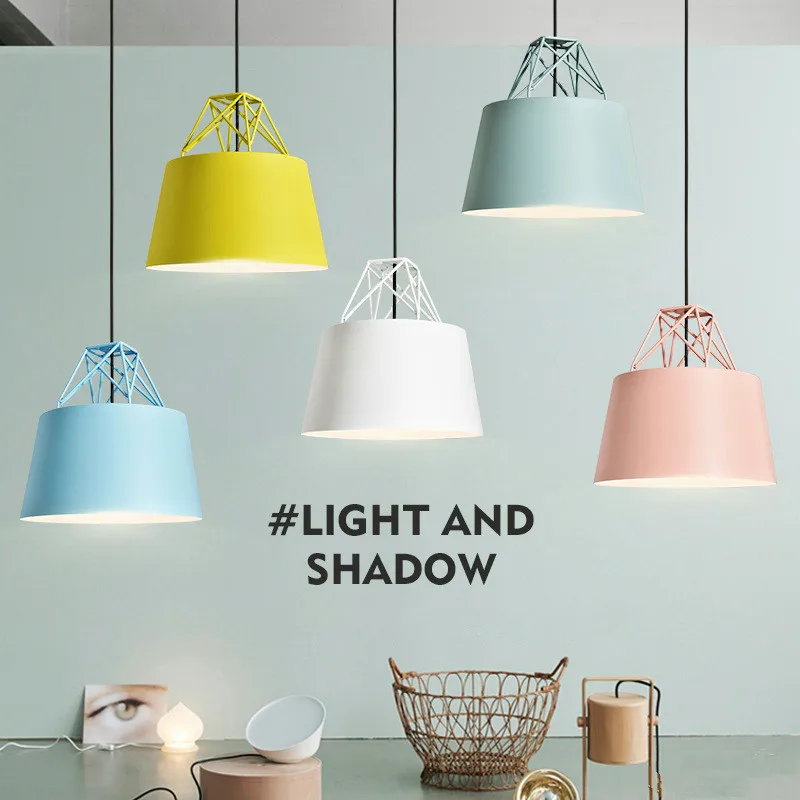 

Nordic Creative Multicolor Restaurant Pendant Light Art Macarons Desinger Studio Hanging Lamp Study Cafe Light With Led Bulbs