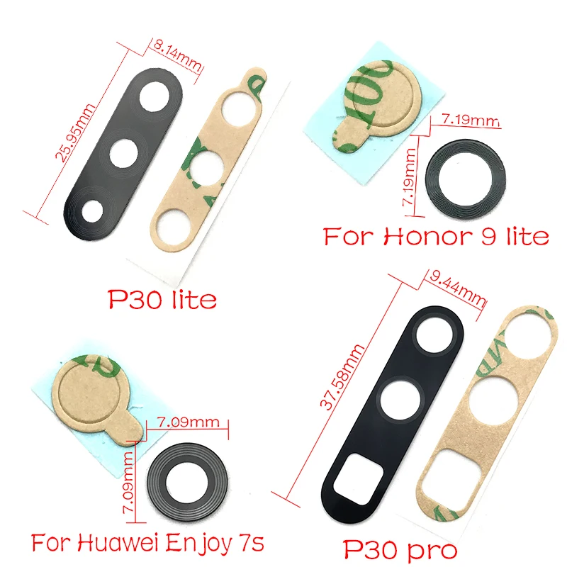 For Huawei P20 P30 P40 P50 Pro Lite E 5G Back Rear Glass Camera Lens With Adhesive Replacement