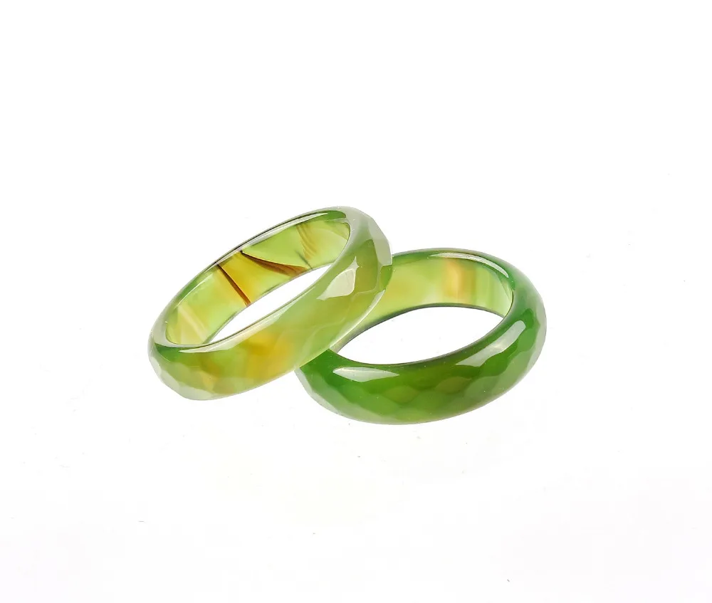 Wholesale Bulk Lots Womens 25Pcs Faceted Two Color Green Stone Finger Rings Band Couple Wedding Engagement Mens JewelryFREE