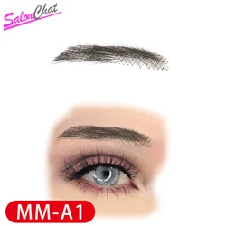 SalonChat-cejas de encaje falsas atadas a mano, cabello humano 100%, invisible, hecho a mano, para mujer/hombre