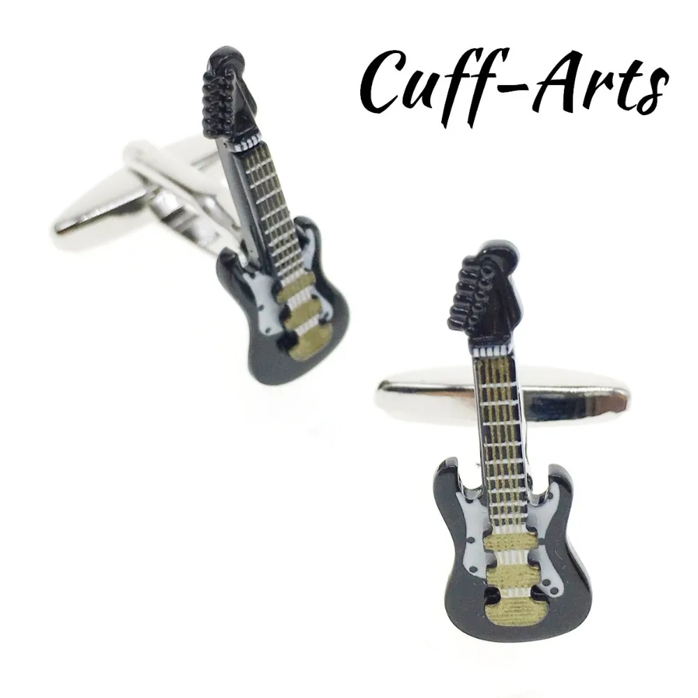 Cuffarts Fashion Shirt Cufflink For Mens Gift Brand Cuff Button Black Guitar Cuff Link Pure Brass 2018 New Gemelos C10011