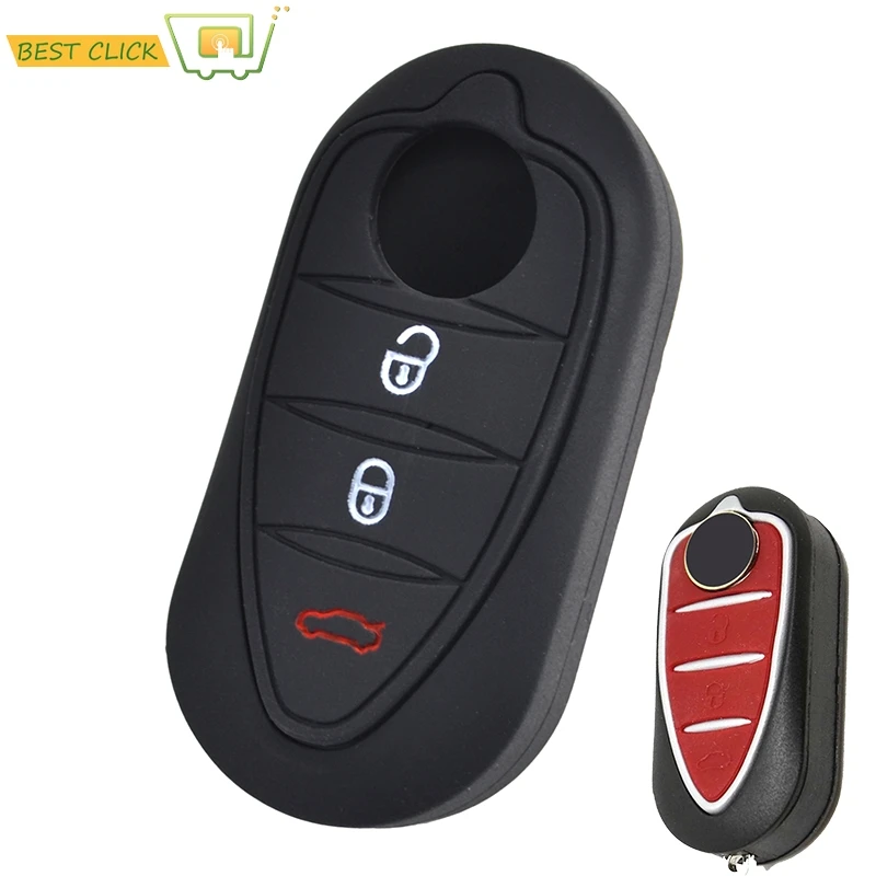 Custodia chiave in silicone per Alfa Romeo Mito Giulietta Brera 4C 159 GTA Keyless Fob Shell Pelle Portachiavi Portachiavi Portachiavi Protezione