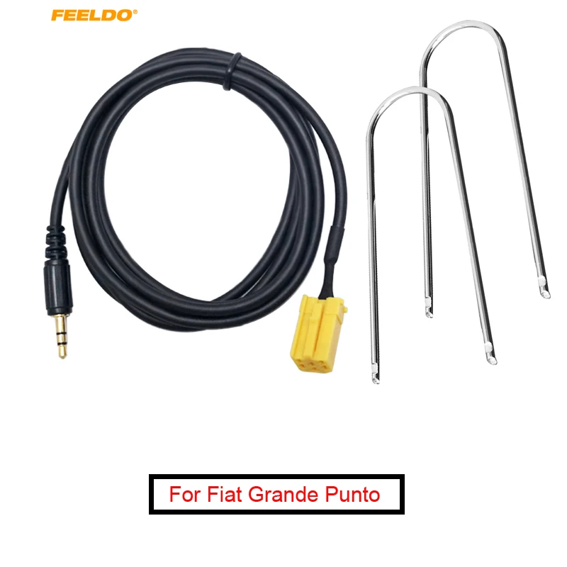 

FEELDO 10Set Car Stereo Aux input Cable Adaptor 3.5MM Audio Player For Fiat Grande Punto Alfa 159 #AM4433