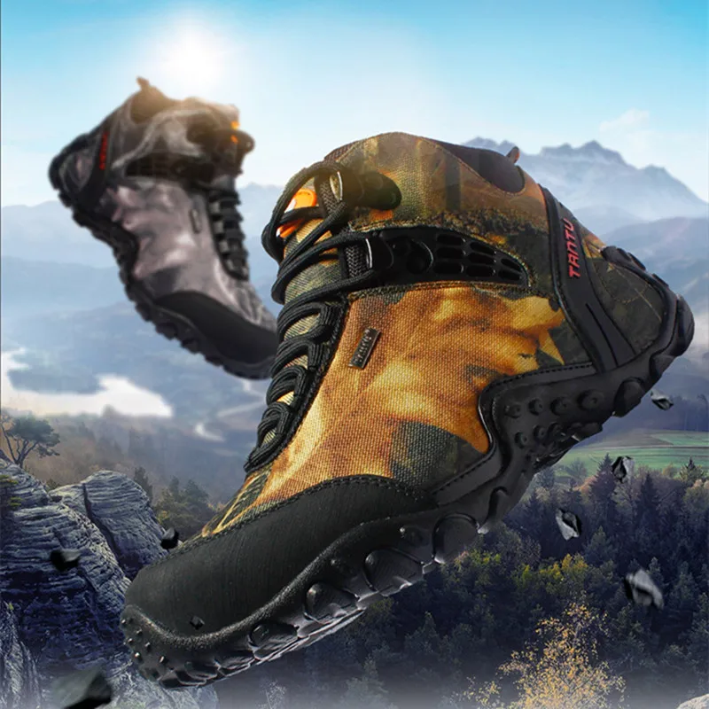 Professnial Waterproof Non-slip Hiking Shoes Camouflage Trekking Shoes Men\'s Military Tactical Boots Camping Climbing Sneakers