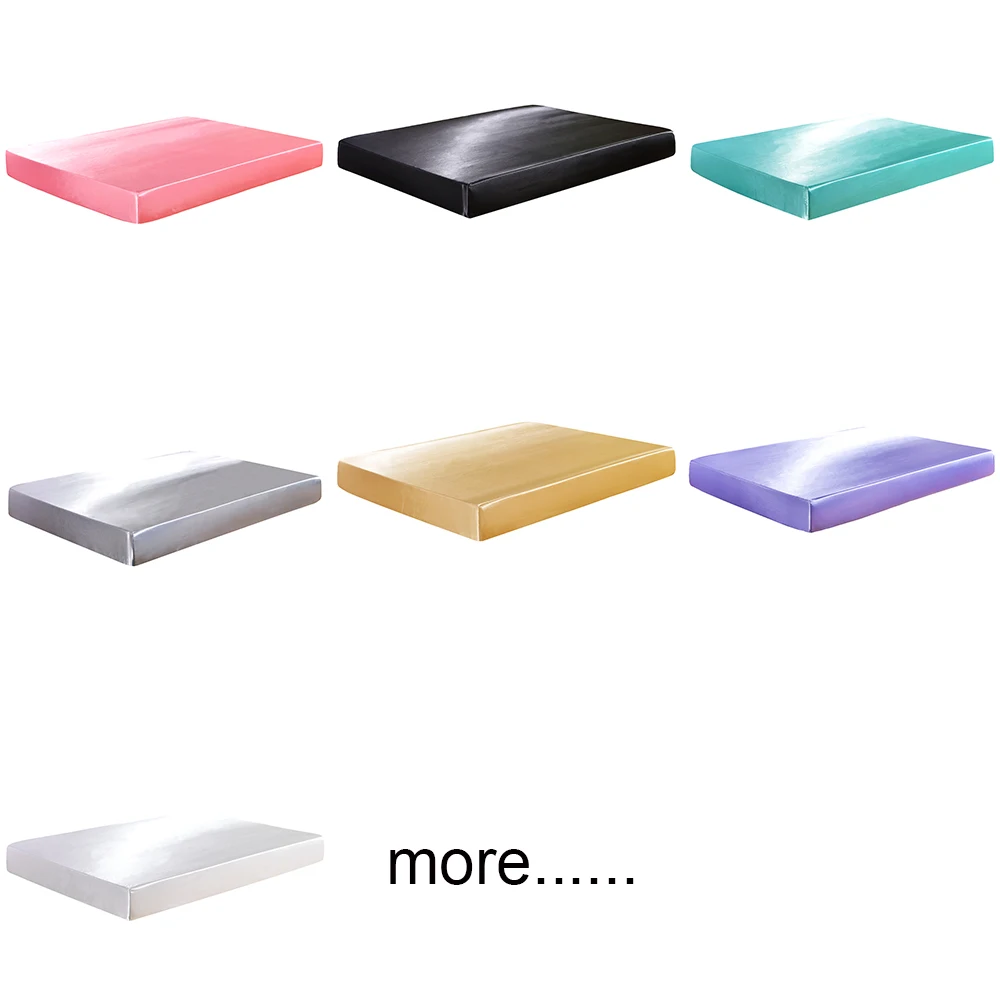 Satin Silk Fitted Sheet On Elastic Solid Color Mattress Protector Bed Sheets On Elastic Band Drap Housse de Matela Queen King