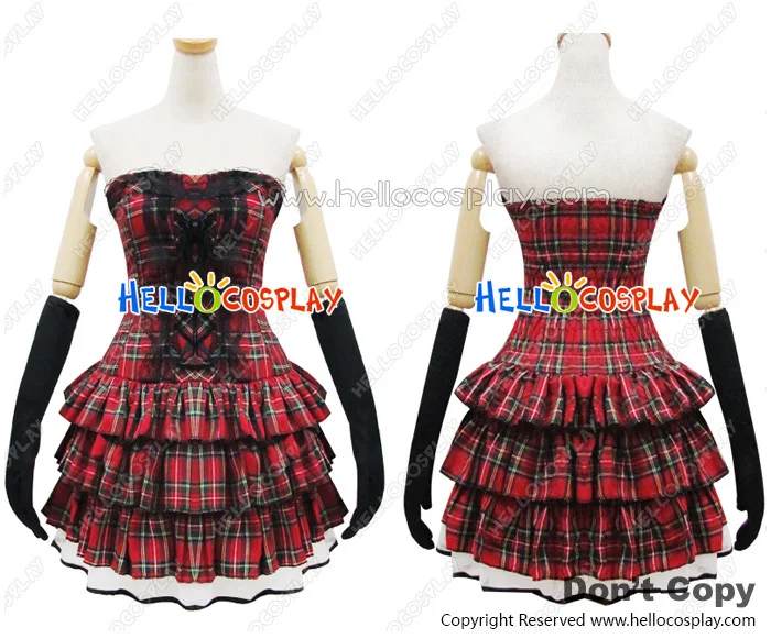 

Angel Feather Lolita Scottish Red Plaid Dress Costume Cosplay Outfit H008