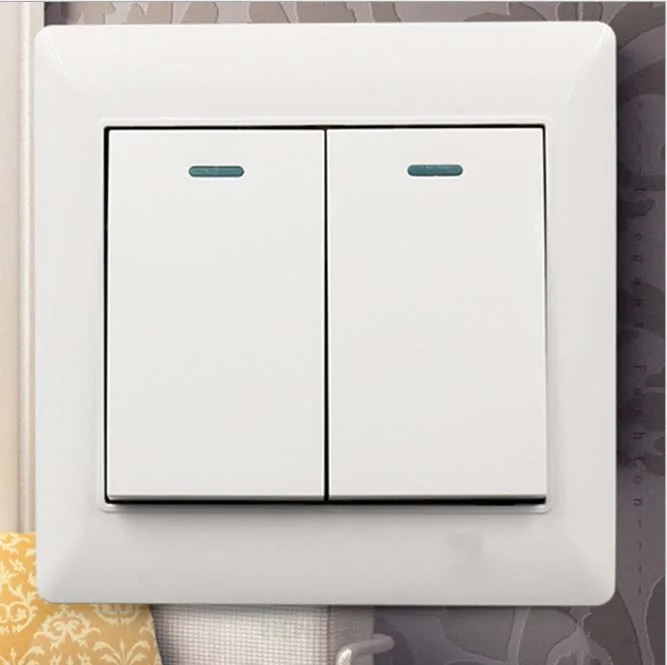 Universal 2key Power lámpara de pared bombilla Placa de luz para panel de botón interruptor + tornillos nuevo