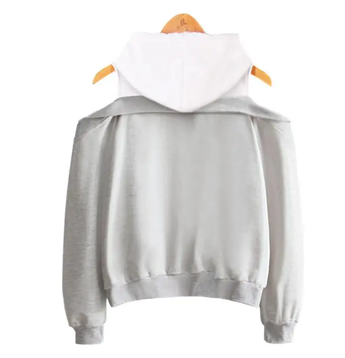 Herbst neue Mode träger lose Schulter gefälschte zweiteilige Kapuzen pullover Frauen