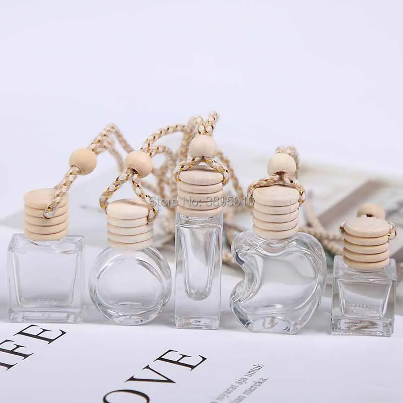 Car Decoration Perfume Bottle Essential Oil Diffuser Hanging Pendant Crystal Ornaments Accessories F502