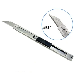 30 Degree Blade Tip Razor Blade Knife Sharp Portable Mini Auto-lock Utility Knife Stainless Steel DIY Art Cutter