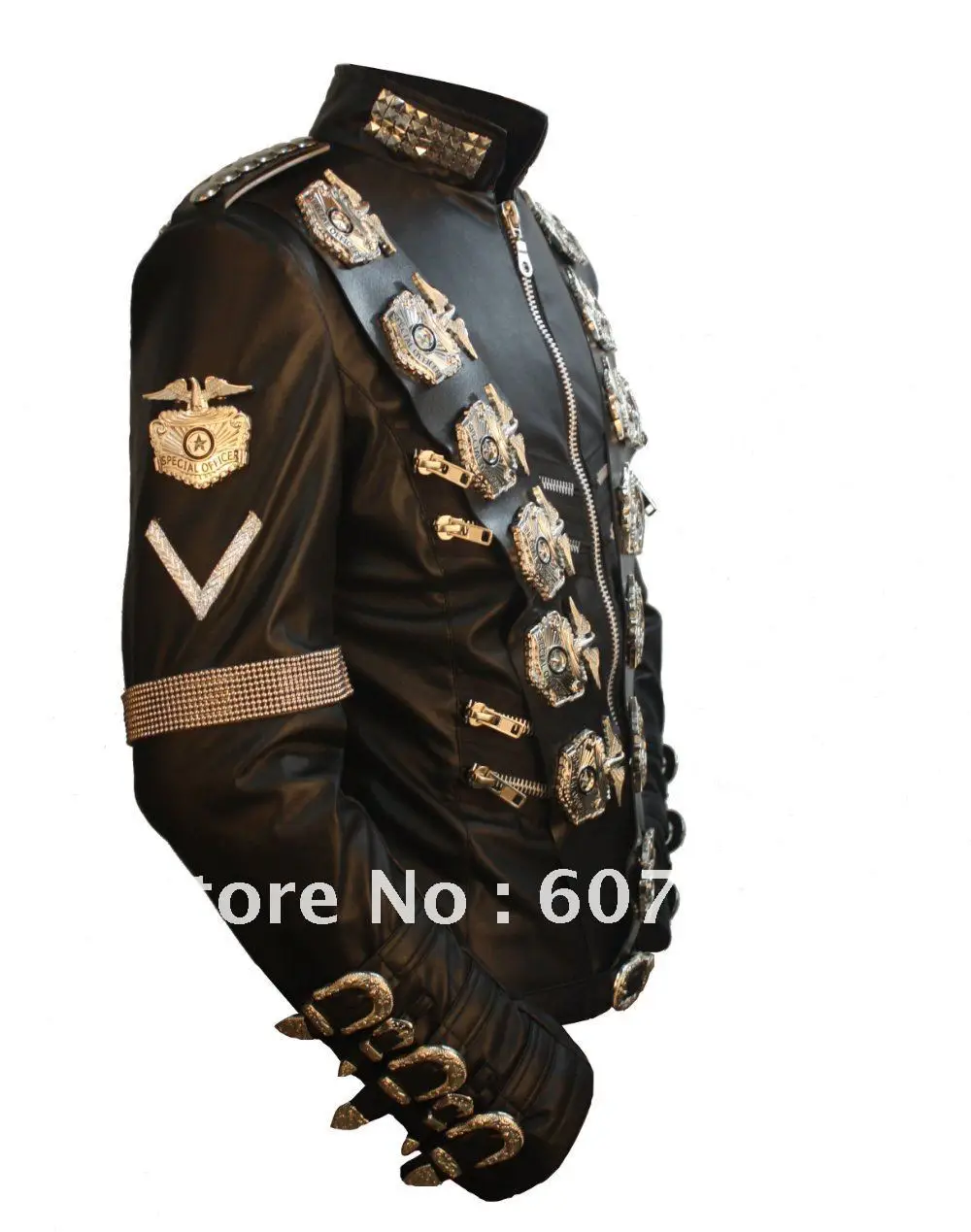Impersonator Michael Jackson BAD Tour Jacket in Japan PU Leather Stainless Steel Eagle Punk 100% Casual Outwear proformance show