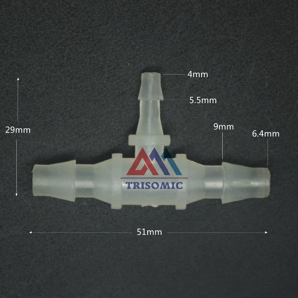 Conector redutor de tubo em plástico, 6mm * 4mm * 6mm, conector de tubo conector para aquário de companhia aérea de tanque de peixes