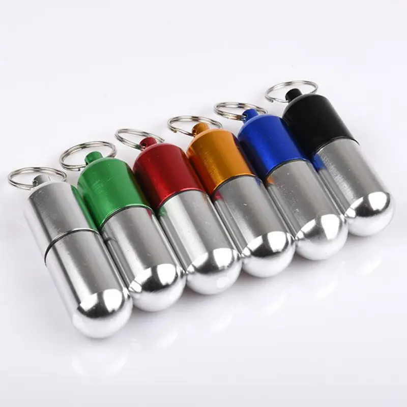 Medicine Pill Box Case Storage Waterproof Aluminum Organize Keychain Tablet Pillbox Container Mini Portable Box F20173284