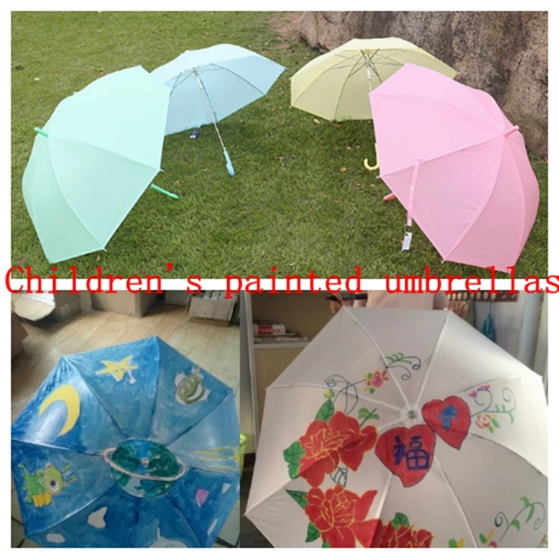 20piece Creative children's art painting DIY advertising umbrella hand-painted graffiti activity pure color umbrella white umbre