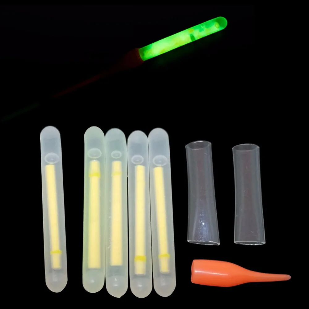 INFOF 50pcs Luminous Fishing Float Glow Stick 30m Visibility Lightstick Night Fishing Tackle Carp Fishing Tools