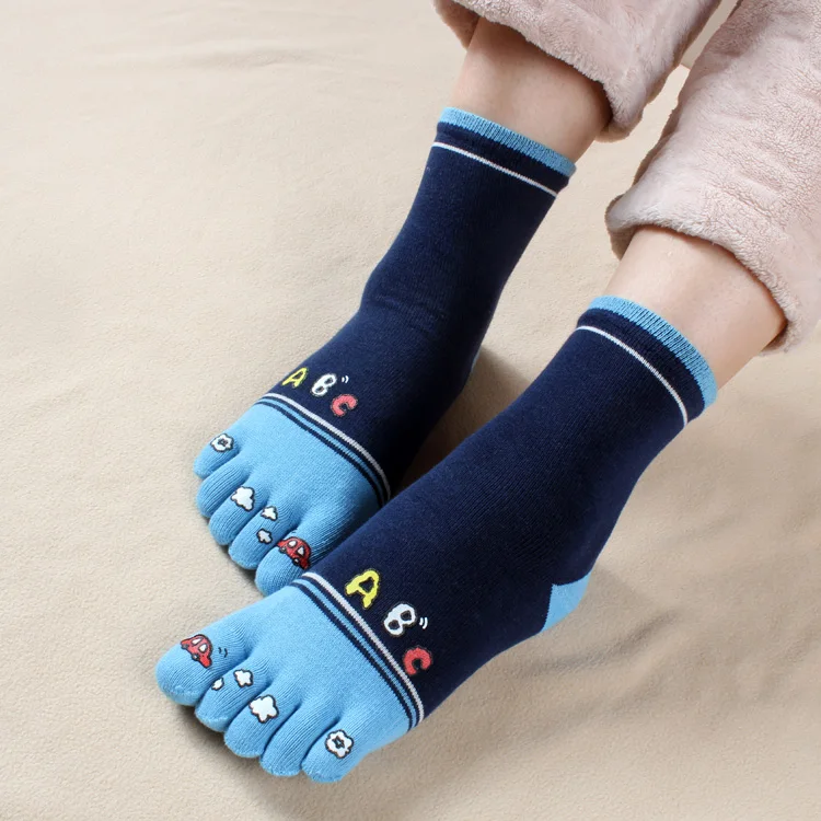 Cotton Five Finger Socks Sweat Cute Women 5 Finger Toe Socks Separation Toe Female Socks