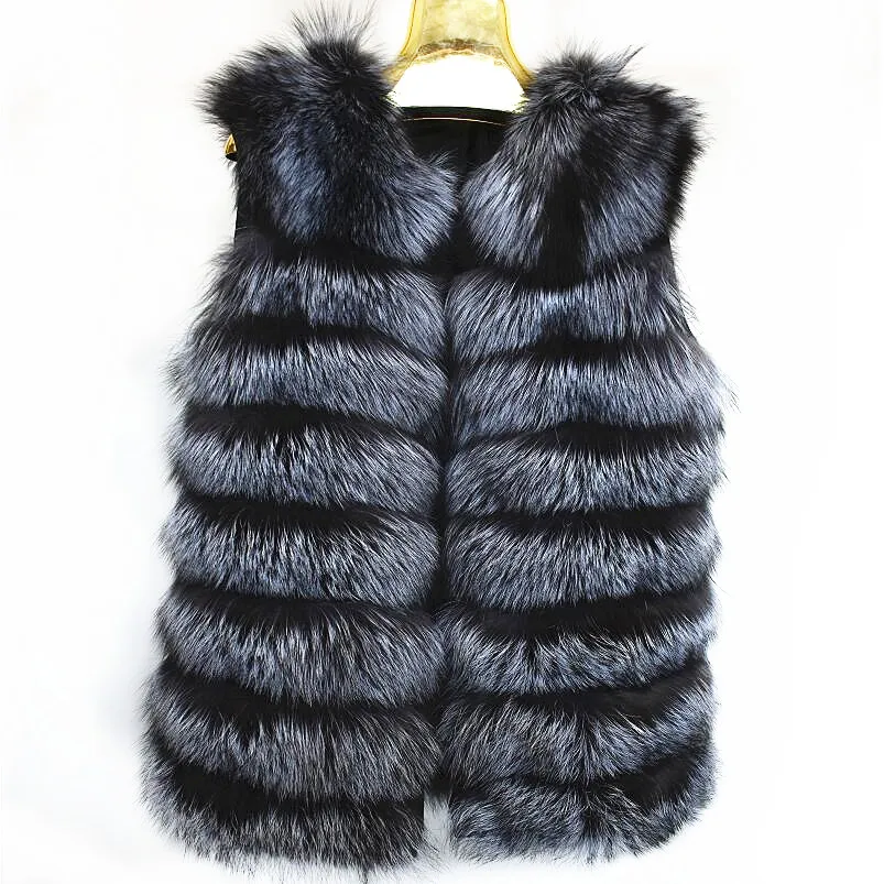 Natural Fox Fur Vest for Ladies, Warm Thick Vest, Fashionable Animal, Beautiful Europe, 2023