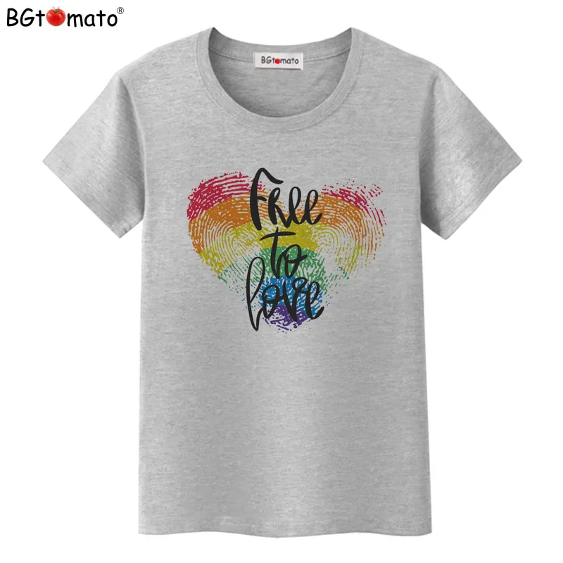 Free to love Couple's t-shirt Hot sale beautiful lovers shirt Brand good quality casual tees