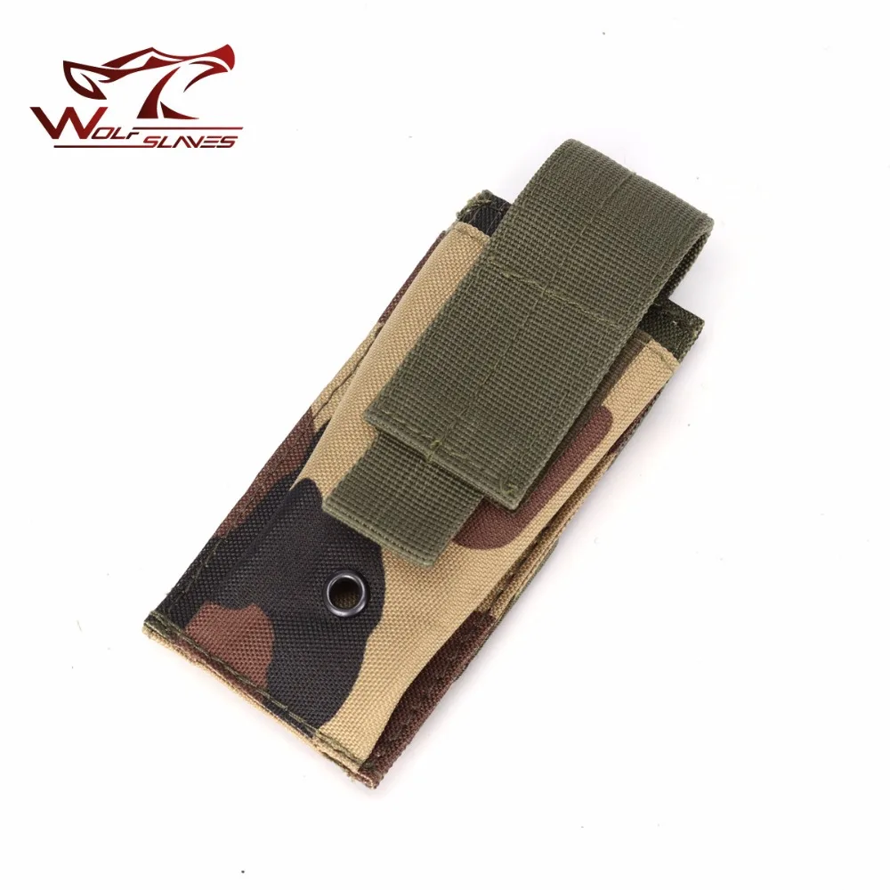 

Single Airsoft Gun Mag Pouch Holder Tactical Pistol Magazine Pouch Molle Belt Bag Knife Flashlight Sheath Hunting Accessories