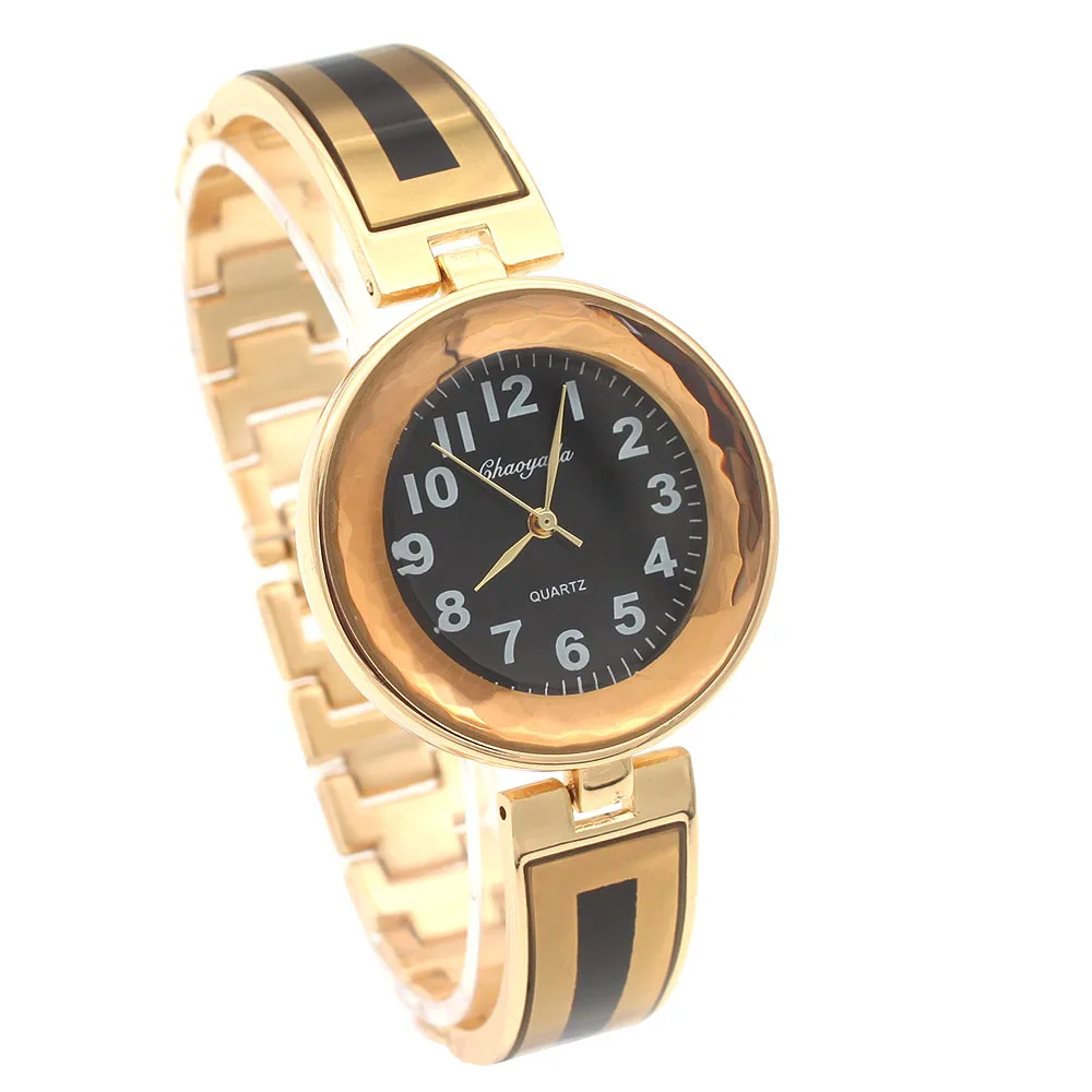 high quality women office ladies gold stainless steel luxury quartz wristwatch girls waterproof dress bracelet watches