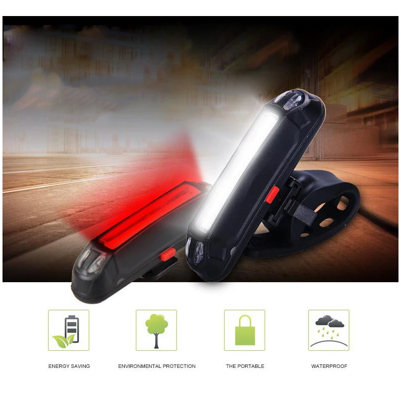 

USB Rechargeable Bicycle Rear Light Cob Cycling LED Taillight Waterproof MTB Road Bike Tail Light Mtb Tail Light Back Lamp