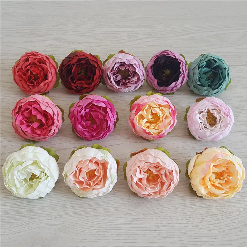 

10PCS 13COLORS Silk Peony flower heads Artificial Flowers For DIY home Party Wedding Decoration backdrop flores flower wall