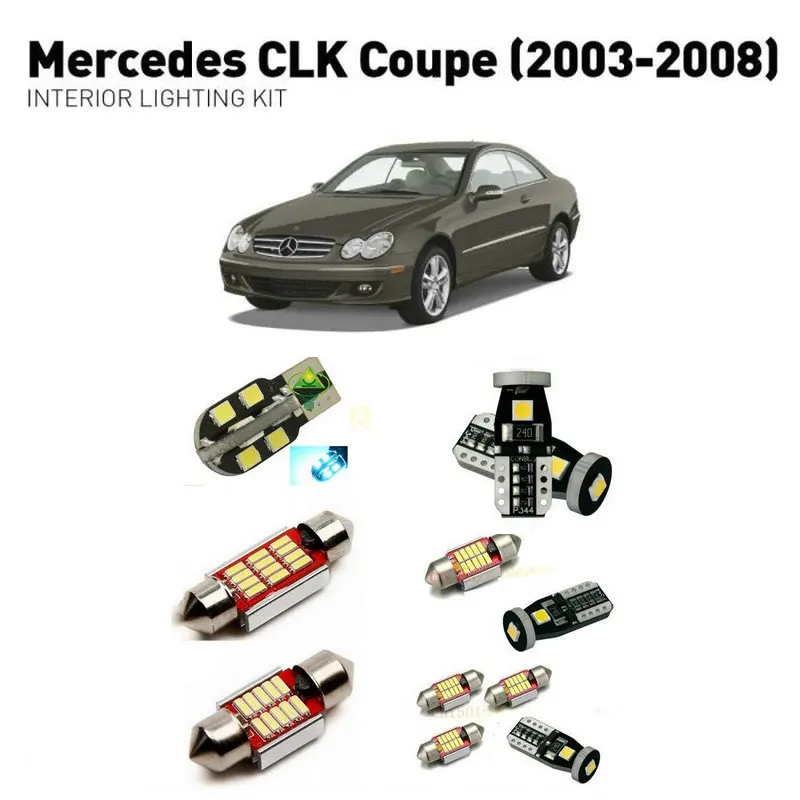 

Led interior lights For mercedes clk coupe 2003-2008 13pc Led Lights For Cars lighting kit automotive bulbs Canbus