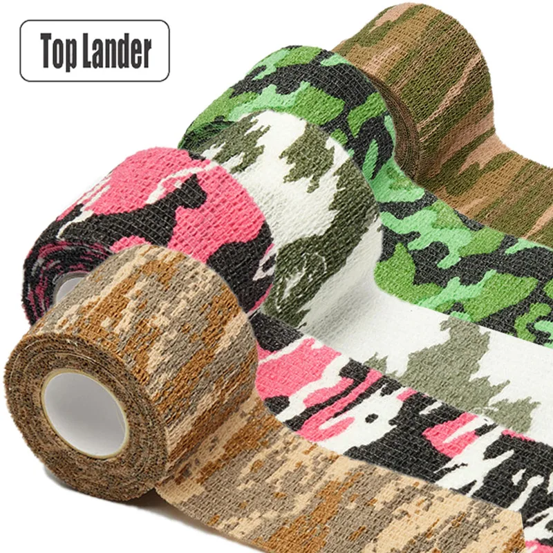 5cmx4.5m Self Adhesive Elastic Camo Tape Survival Army Camouflage Wrap Bionic Stretch Bandage Waterproof for Gun Accessories