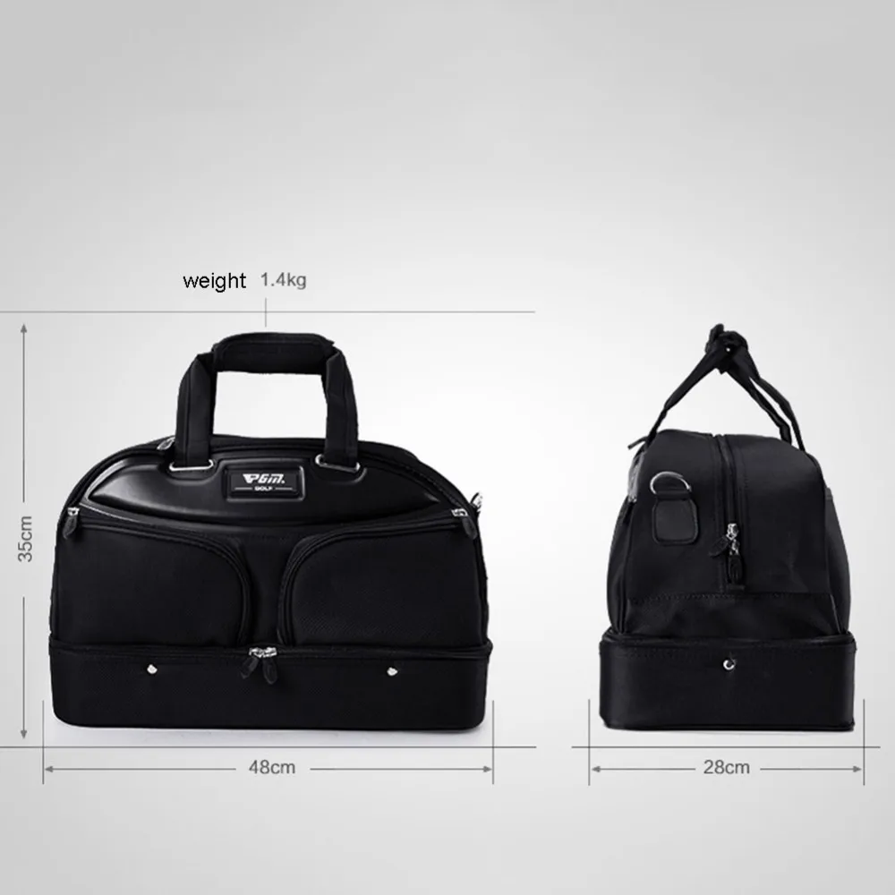 Golf Clothing Bag Men Black Shoes Package Bags Large Capacity Double-deck Clothes Bag